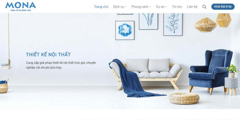 mẫu website nội thất