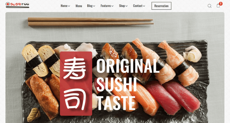 mẫu website nhà hàng foody