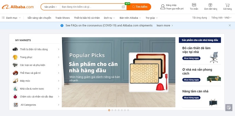 đăng tin tìm nguồn hàng trực tiếp trên alibaba