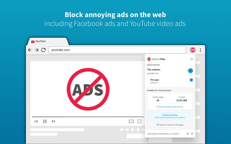 Thêm tiện ích Adblock Plus